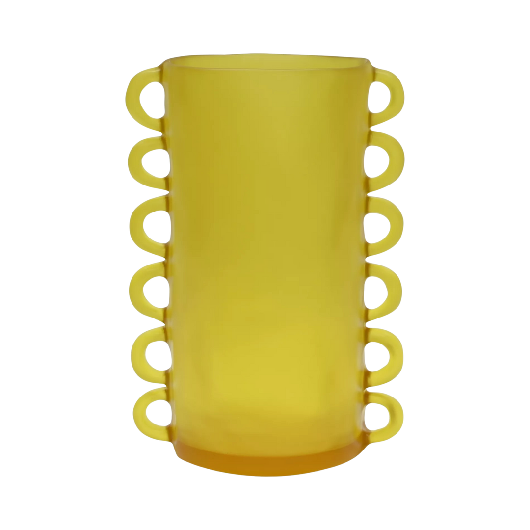 Yellow TF Design Loopy Vase Large with sculptural looping curves available at Mood by DMJ in Lafayette, Louisiana