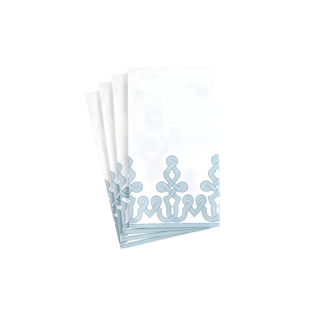 Caspari Dessin Paper Guest Towels, Set of 12 in French Blue
