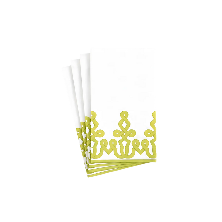 Caspari Dessin Paper Guest Towels, Set of 12 in Moss