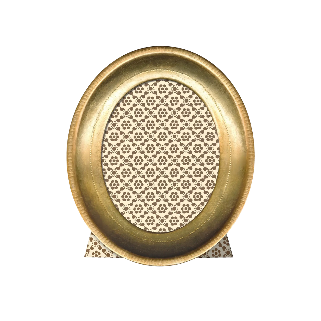 Gold Leaf Oval Frame - 4" Florentine Picture Frame by Cavallini Papers & Co
