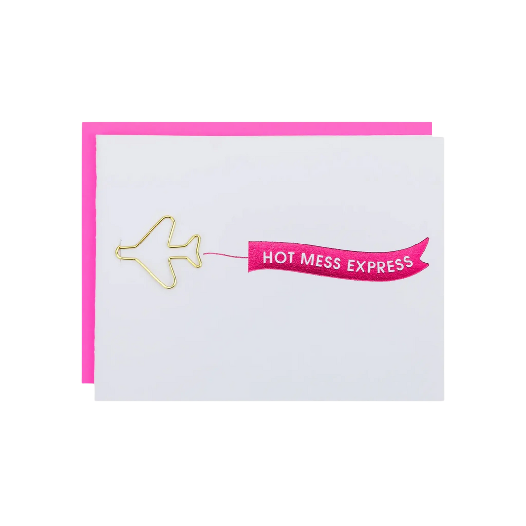 Hot Mess Express, Letterpress Card with Paper Clip by Chez Gagne