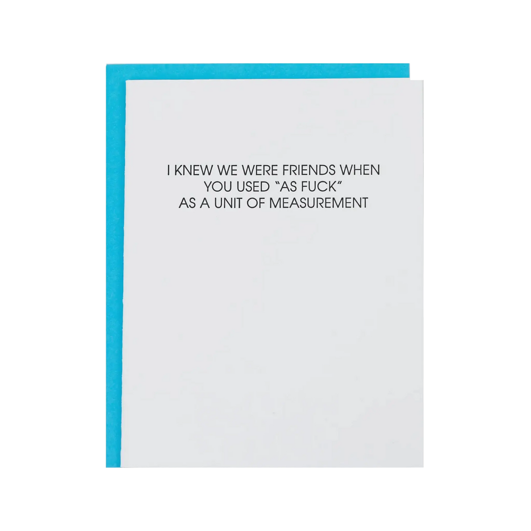 I Knew We Were Friends, Letterpress Card by Chez Gagne
