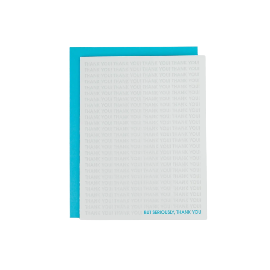 Thank You on Repeat - Letter Press Card by Chez Gagne, modern letterpress printed thank you greeting card at Mood by DMJ Lafayette Louisiana