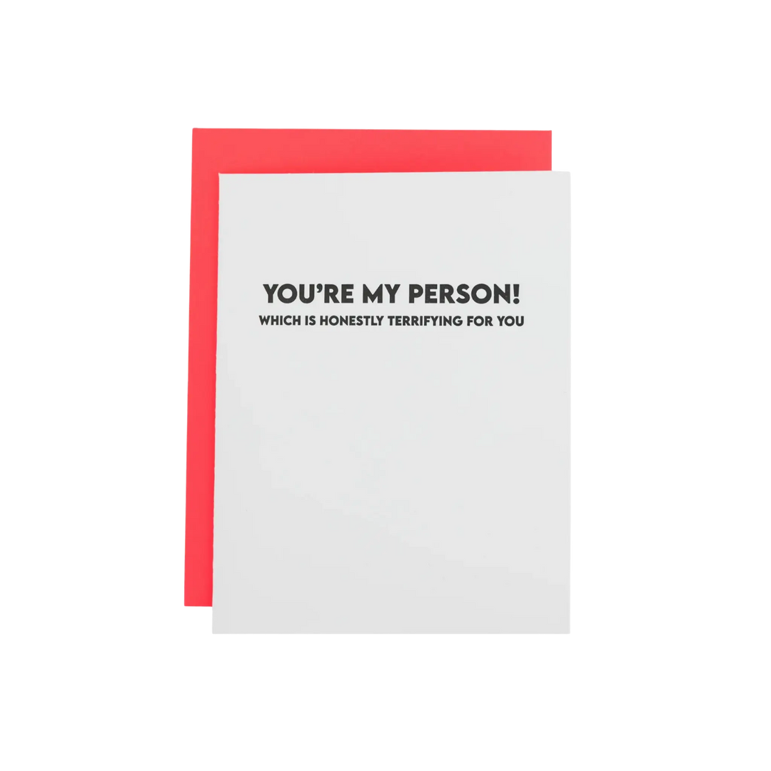 You’re My Person - Letter Press Card by Chez Gagne, you’re my person greeting card at Mood by DMJ Lafayette Louisiana