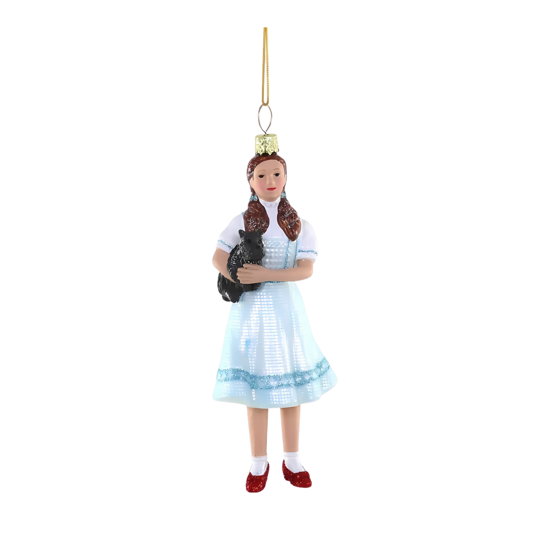 Cody Foster Dorothy ornament from Mood by DMJ, Wizard of Oz-inspired holiday decoration featuring Dorothy in blue dress, nostalgic