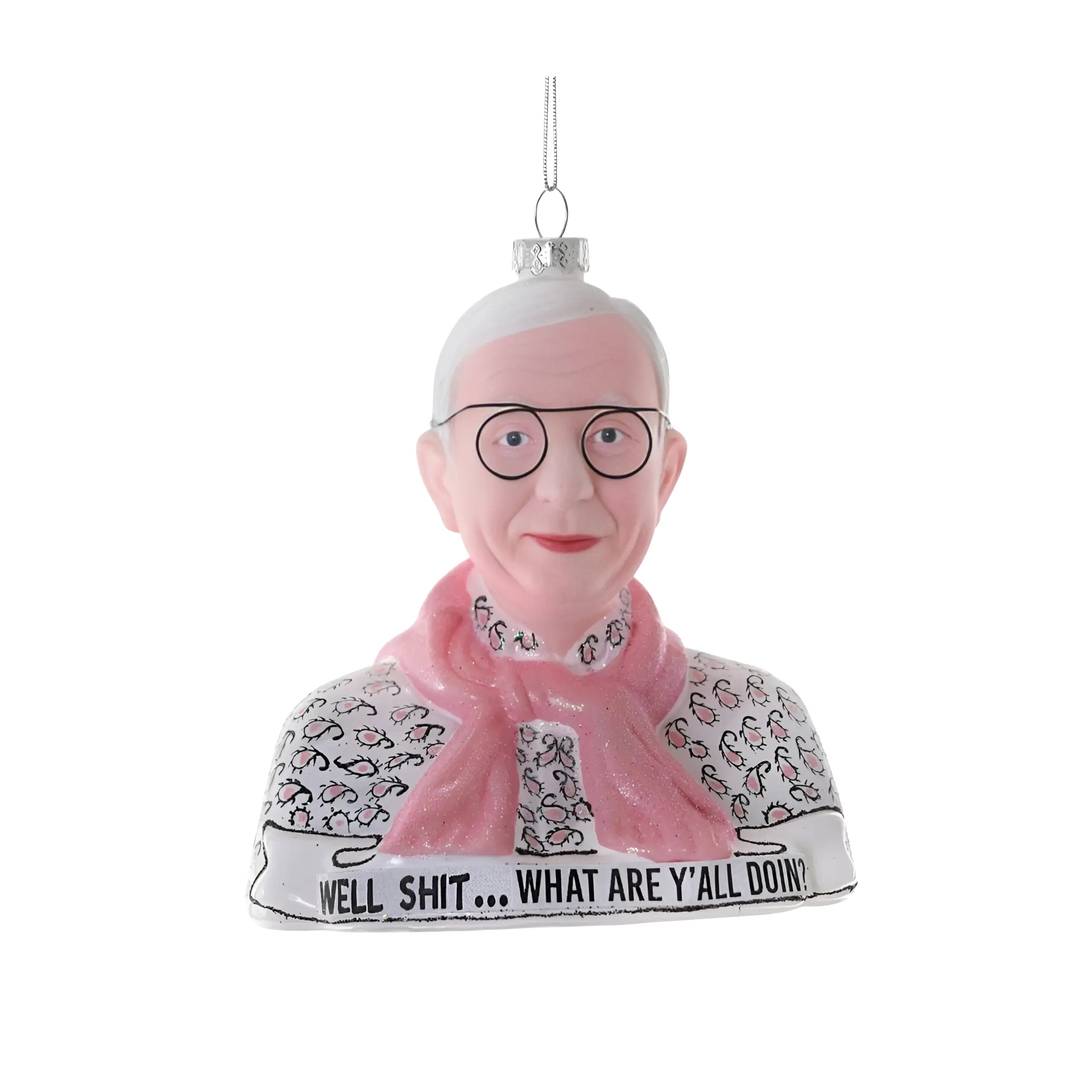 Cody Foster Leslie Jordan ornament from Mood by DMJ, tribute holiday decoration honoring beloved actor, playful Christmas tree ornament