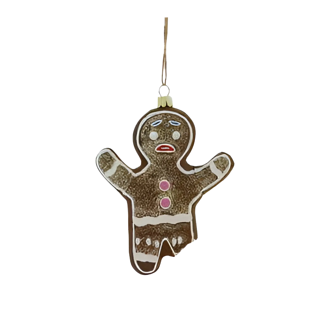 Cody Foster poor gingerbread man ornament from Mood by DMJ, humorous broken cookie holiday ornament, playful Christmas décor