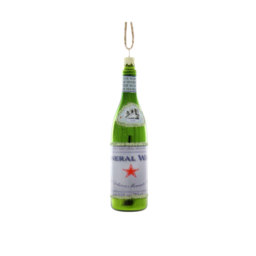 San Pellegrino Sparkling Water Ornament by Cody Foster, cody Foster sparkling water Christmas ornament from Mood by DMJ, green glass