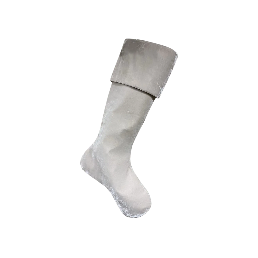 D. Stevens French velvet Christmas stocking in glacier from Mood by DMJ, 25 inch luxury velvet stocking