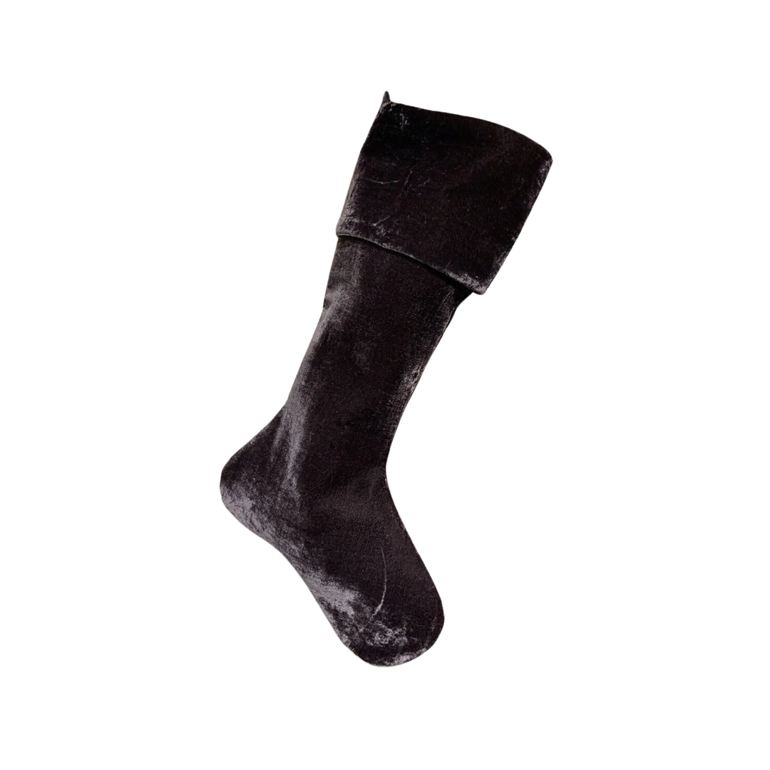 D. Stevens French velvet Christmas stocking in mink from Mood by DMJ, 25 inch luxury velvet stocking
