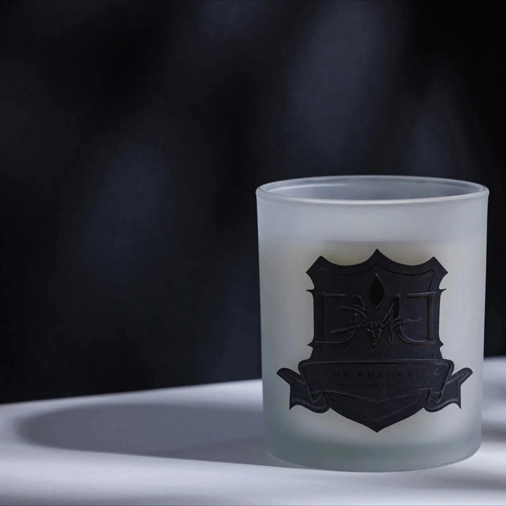 Signature Sunday luxury self-care candle by DMJ Home Fragrance in signature glass vessel, hand-poured coconut wax candle with bergamot