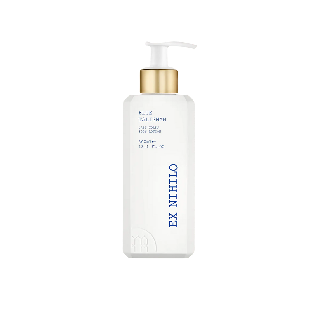 Ex Nihilo Blue Talisman Body Lotion 360ml – luxury moisturizer infused with the luminous citrus floral Blue Talisman fragrance, 95% natural ingredients | Mood by DMJ