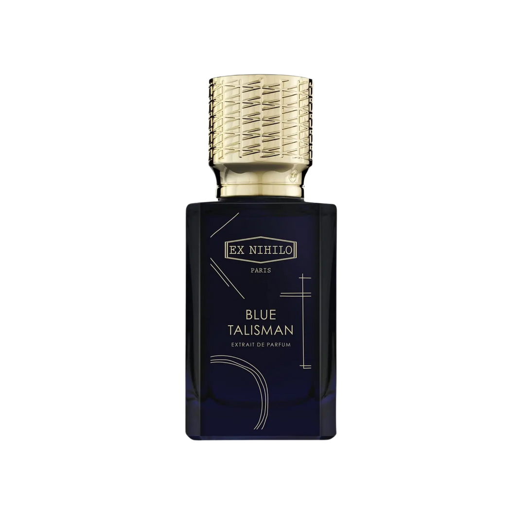 Ex Nihilo Blue Talisman Extrait de Parfum 50ml bottle – niche fragrance with pear, bergamot, jasmine, orange blossom, vanilla, and sandalwood | Mood by DMJ