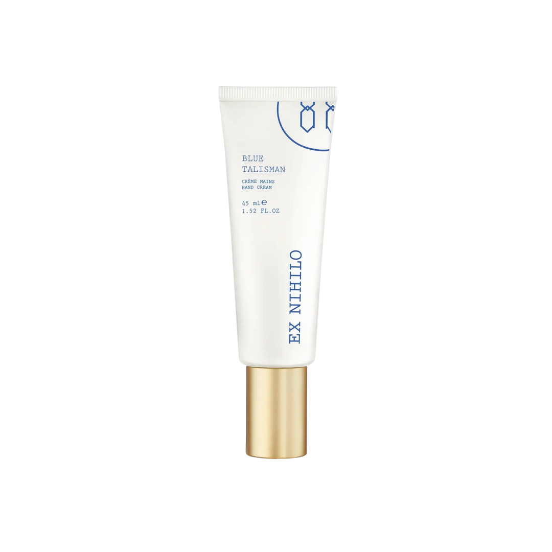 Ex Nihilo Blue Talisman Hand Cream 45ml – luxury moisturizer infused with the radiant floral Blue Talisman fragrance, 92% natural ingredients | Mood by DMJ