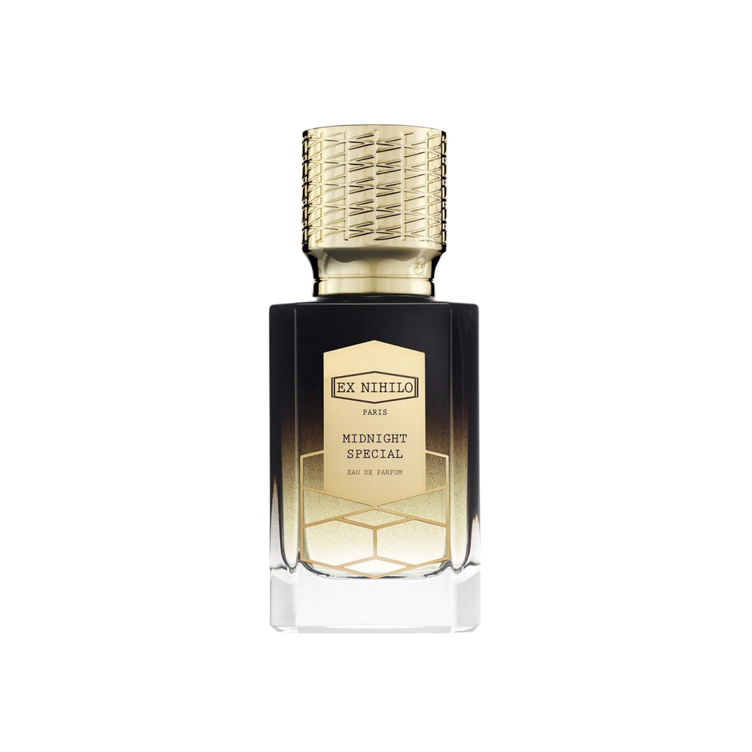Ex Nihilo Midnight Special Eau de Parfum 50ml bottle – niche fragrance with black pepper, cinnamon, saffron, rose, agarwood, patchouli, and vanilla | Mood by DMJ