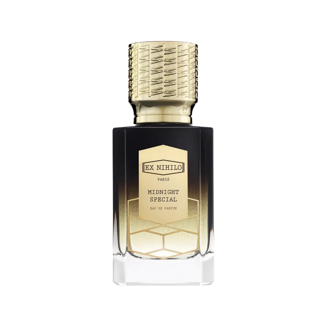 Ex Nihilo Midnight Special Eau de Parfum 50ml bottle, niche fragrance with black pepper, cinnamon, saffron, rose, agarwood, patchouli, and
