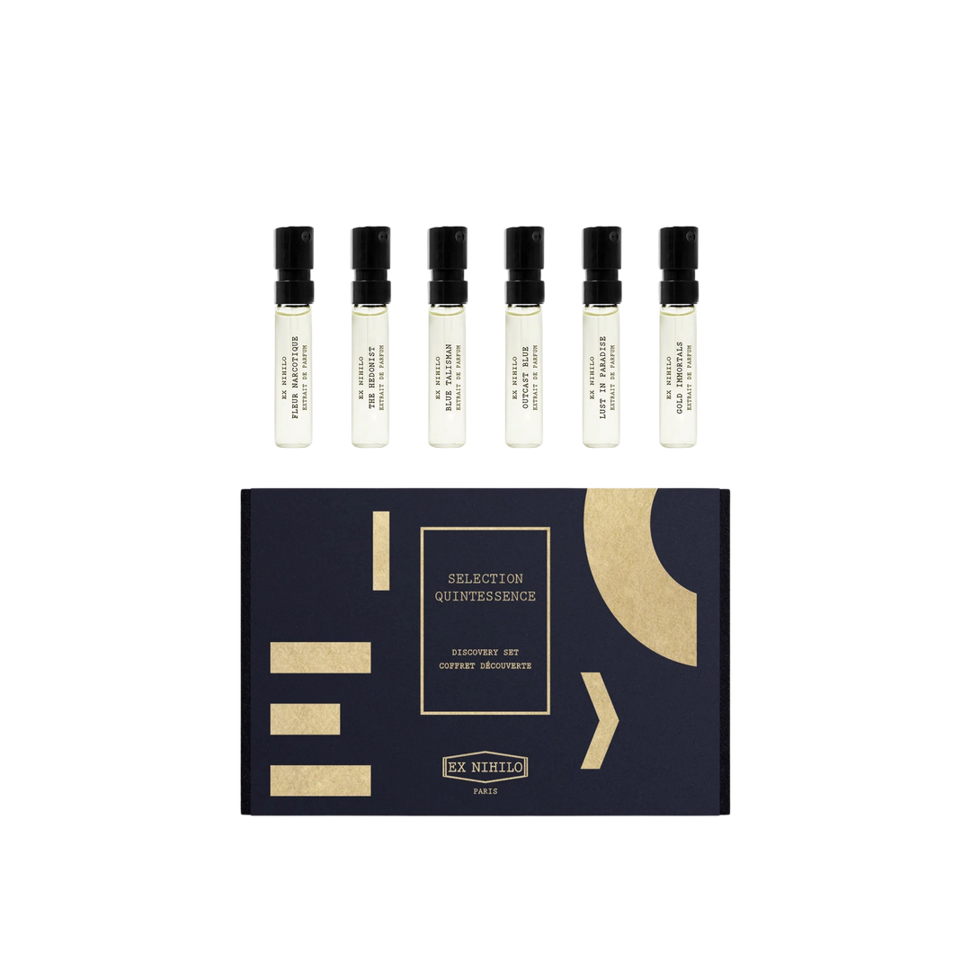 Ex Nihilo Quintessence Discovery Set with six 2mL Extrait de Parfum fragrance samples
