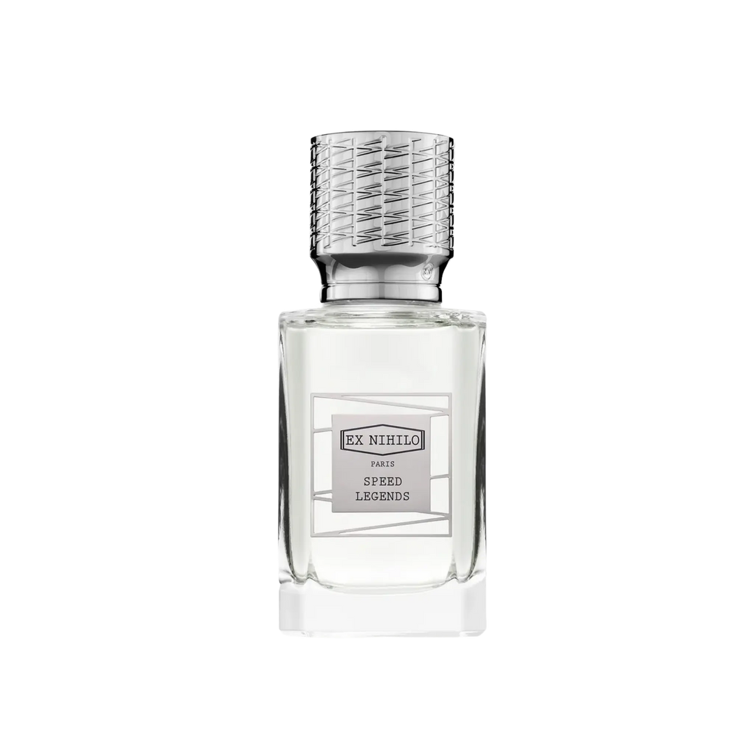 Ex Nihilo Speed Legends Eau de Parfum 50ml bottle – niche fragrance with bergamot, mandarin, blackcurrant, clary sage, vetiver, and tonka bean | Mood by DMJ