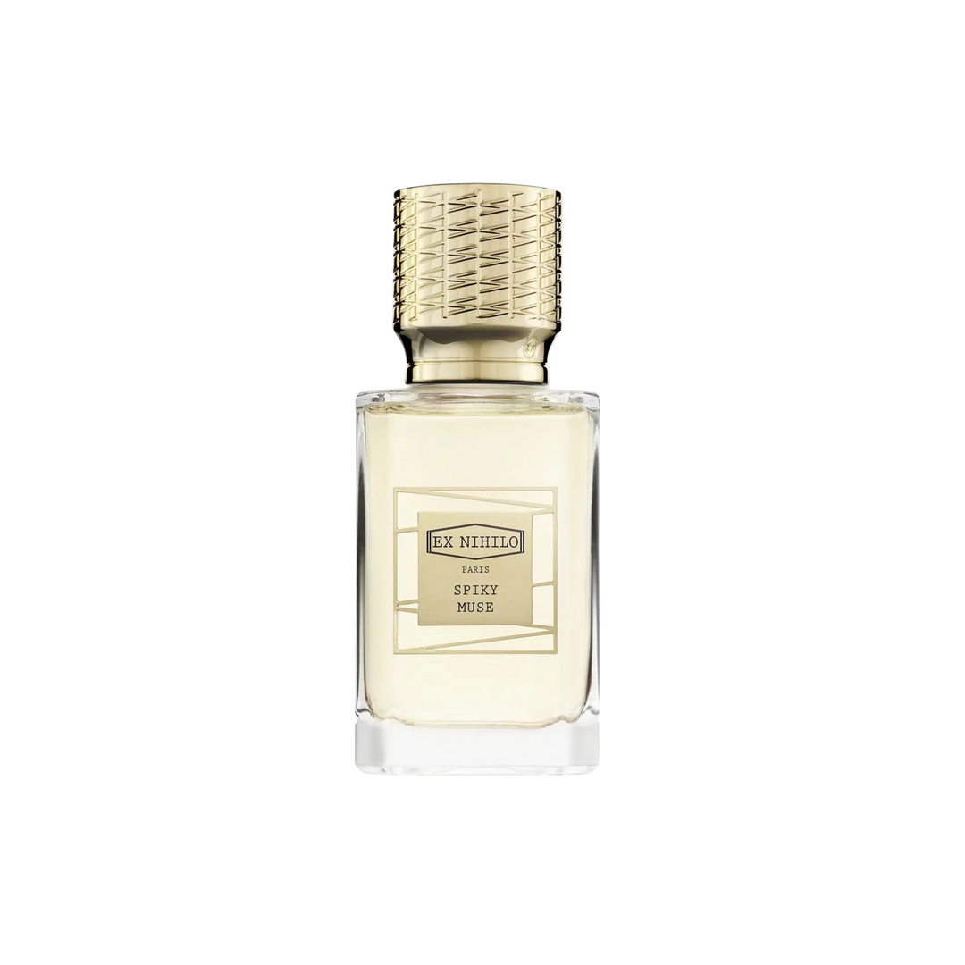 Ex Nihilo Spiky Muse Eau de Parfum 50ml bottle – floral gourmand niche fragrance with strawberry, bergamot, rose, pistachio, and cedarwood | Mood by DMJ