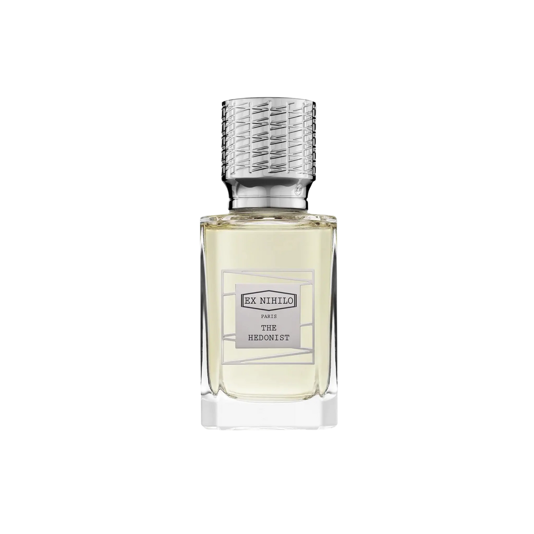 Ex Nihilo The Hedonist Eau de Parfum 50ml bottle – woody niche fragrance with bergamot, ginger, cedarwood, vetiver, tonka bean, and musk | Mood by DMJ
