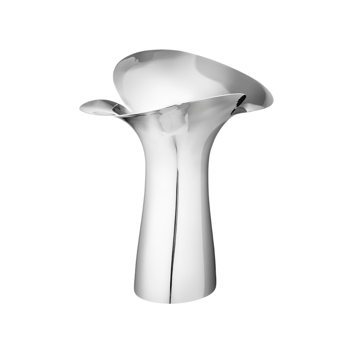 Georg Jensen Large Bloom Botanica vase in mirror-polished stainless steel with flared organic silhouette