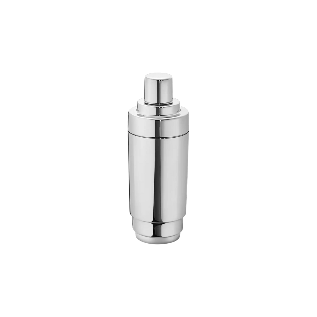 Georg Jensen Manhattan cocktail shaker in tall Art Deco mirror-polished stainless steel