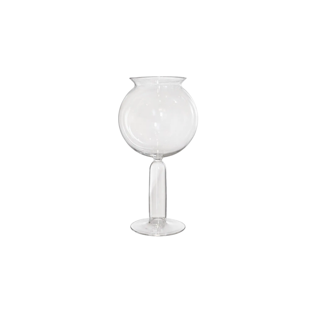 Handblown glass Small Leech Bowl in clear styled as sculptural decor centerpiece