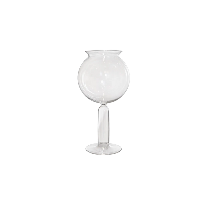 Handblown glass Small Leech Bowl in clear styled as sculptural decor centerpiece