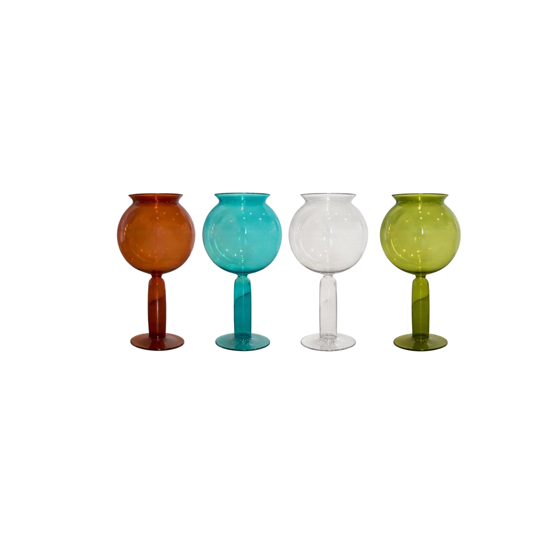 Handblown glass Small Leech Bowl in all color ways styled as sculptural decor centerpiece