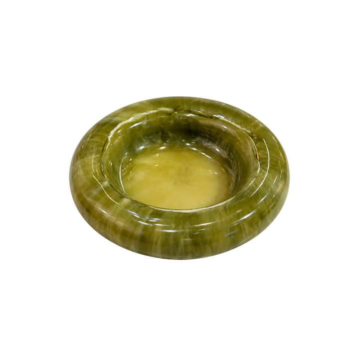 Handmade green marble resin catch-all bowl for jewelry, keys, and trinkets by Mood by DMJ