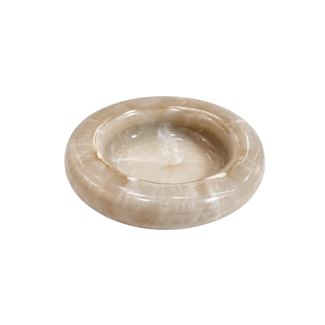 Handmade taupe marble resin catch-all bowl for jewelry, keys, and trinkets by Mood by DMJ