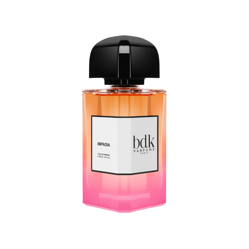 Impadia Eau de Parfum by BDK Parfums - side view of unisex niche floral fruity gourmand fragrance bottle with bdk Parfums label
