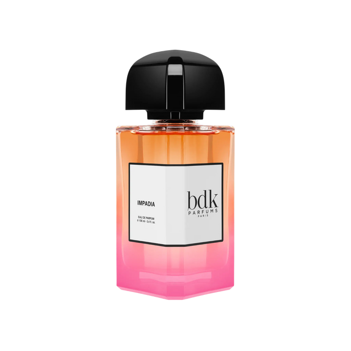 Impadia Eau de Parfum by BDK Parfums - side view of unisex niche floral fruity gourmand fragrance bottle with bdk Parfums label