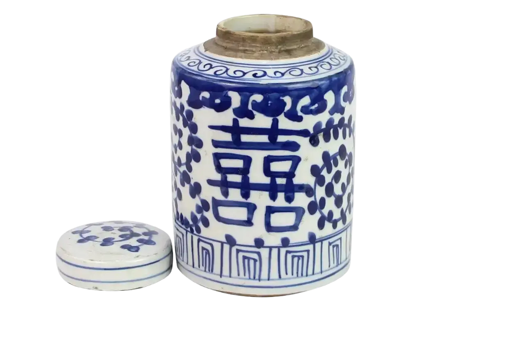 Blue & White Chinoiserie Porcelain Tea Jar by Legends Accents, view 2