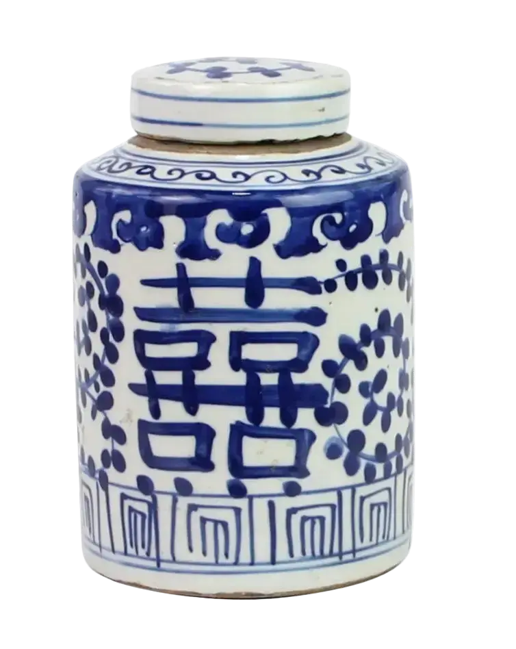 Blue & White Chinoiserie Porcelain Tea Jar by Legends Accents