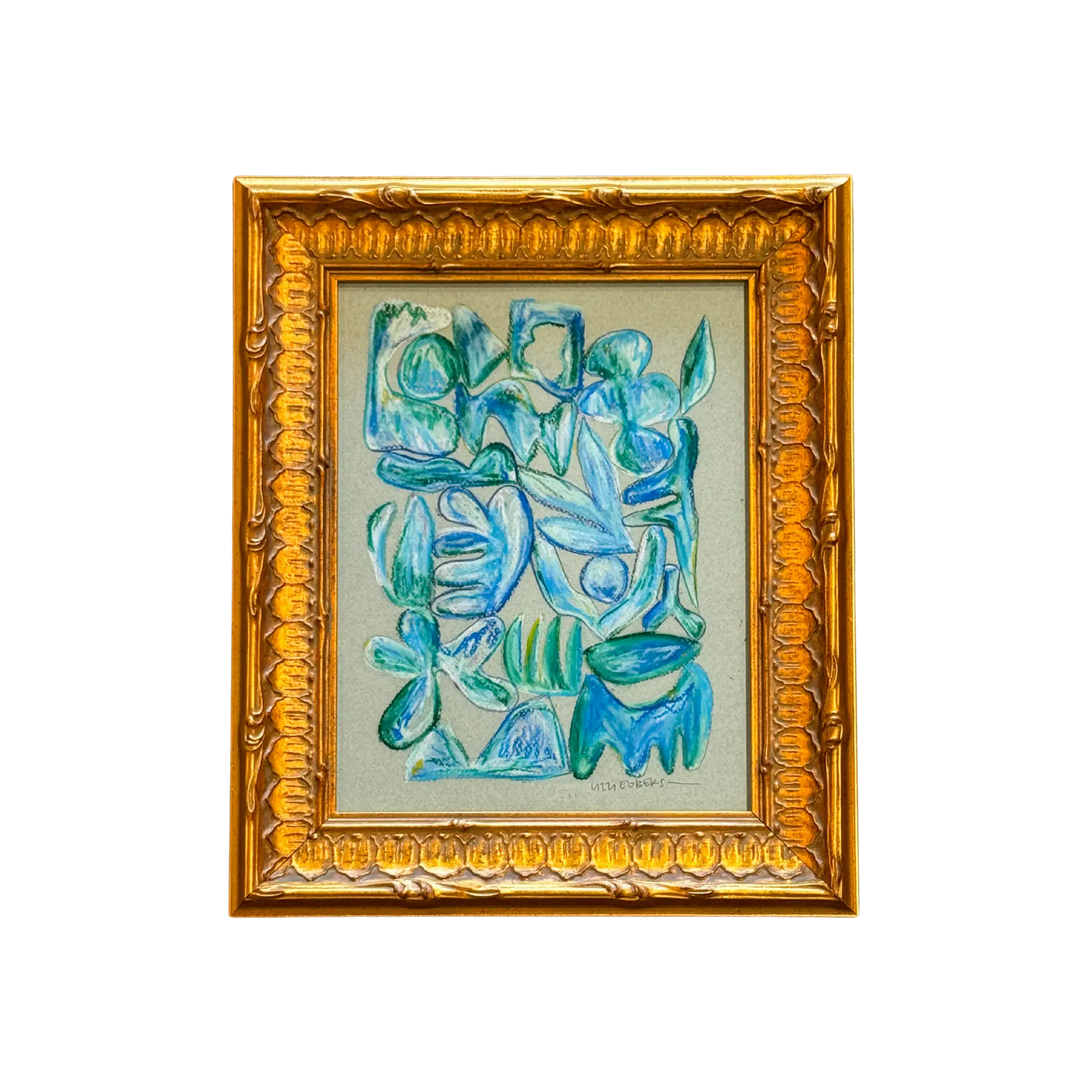 Blue Reverie, 8x10 Original Oil Pastel by Lizzi Egbers