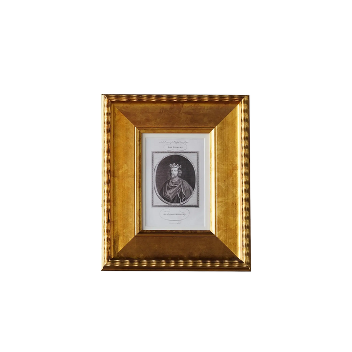 Oxford antique gold matted 5x7 picture frame with vintage nobleman portrait print from Mood by DMJ, decorative Plein Air style frame
