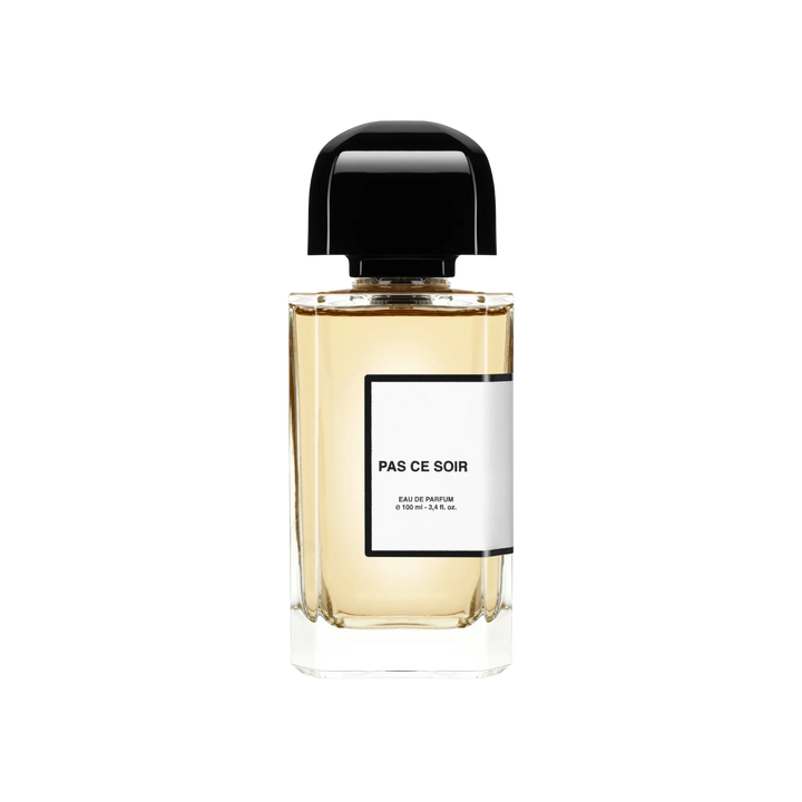 Pas Ce Soir Eau de Parfum by BDK Parfums - unisex niche floral woody spicy fragrance bottle in champagne gold
