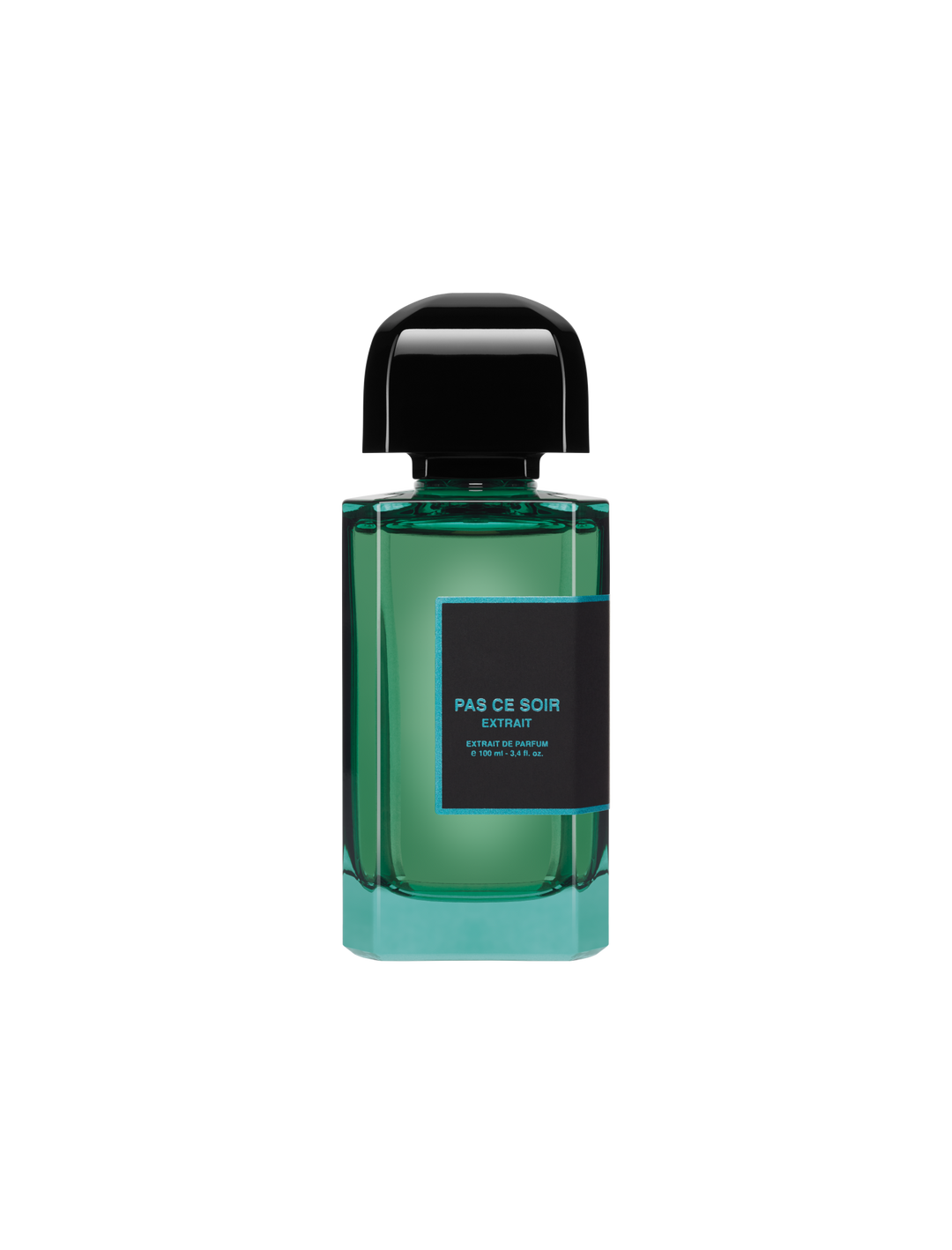Pas Ce Soir Extrait by BDK Parfums, 100 ml extrait de parfum bottle in green glass with black cap