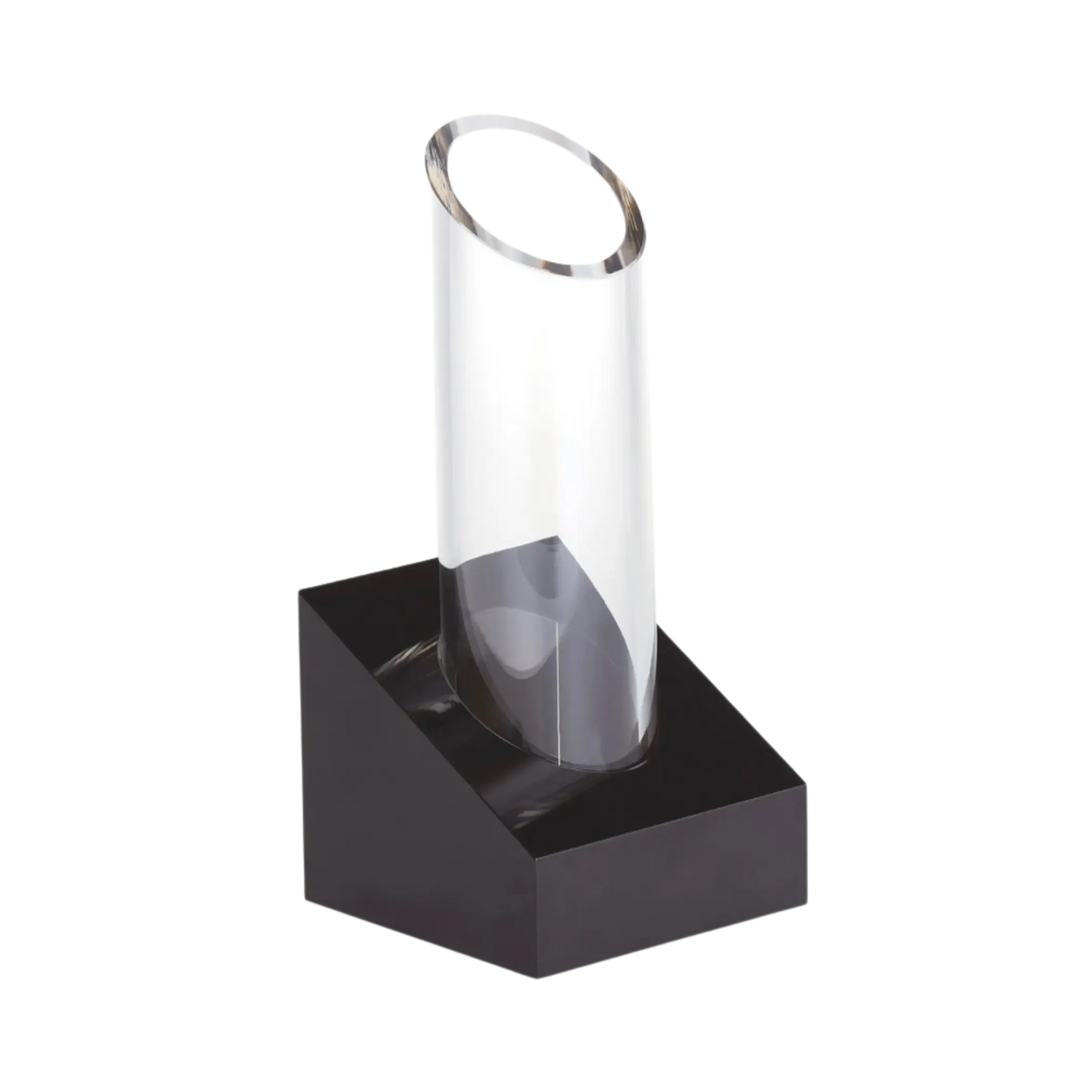 Global Views Rasputin Bud Vase, hand-blown glass with dramatic silhouette