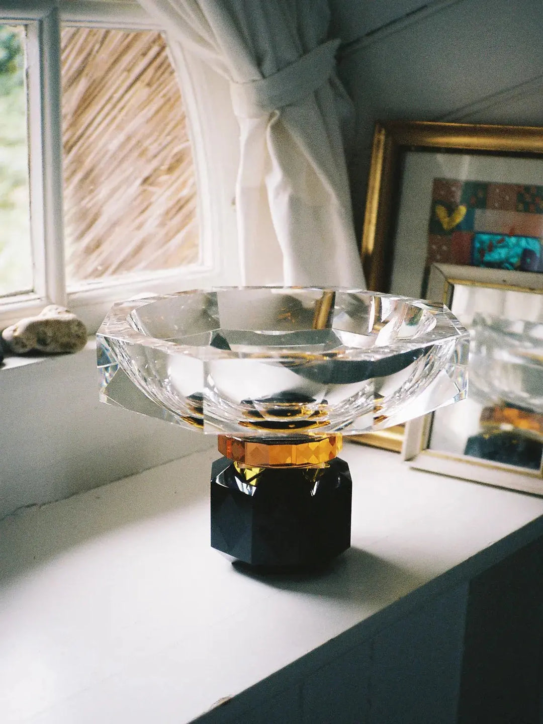 Reflections Copenhagen “Arizona Bowl”, richly decorated hand-cut crystal bowl, sculptural color in Lafayette, Louisiana, view 2