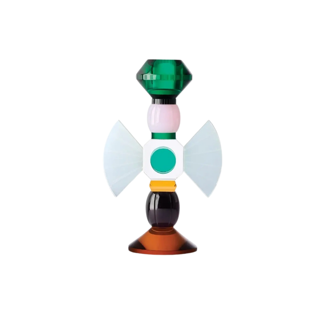 Reflections Copenhagen “Carmina Candlestick Holder”, multicolor hand-cut crystal, art-deco glow in Lafayette, Louisiana