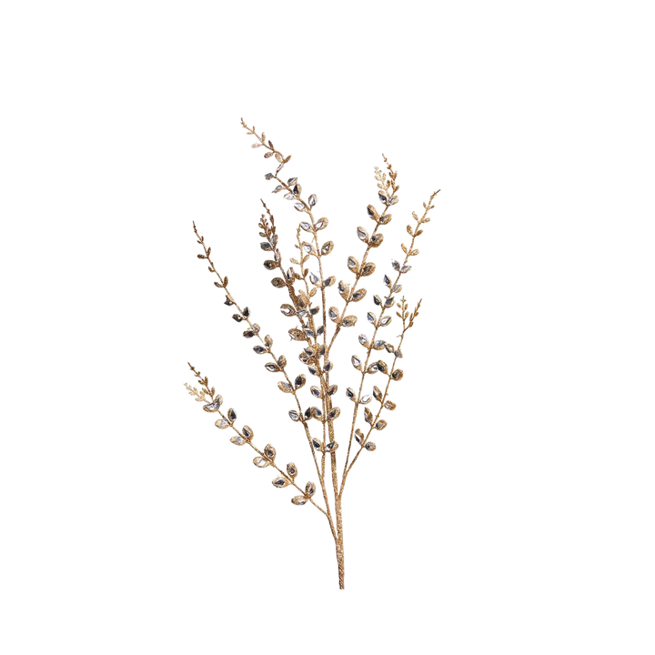 Regency International 33 inch champagne glitter spray pick from Mood by DMJ, tall sparkling Christmas tree pick