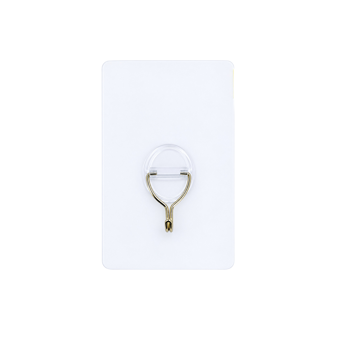 Regency International 5 inch self adhesive wreath hanger from Mood by DMJ, clear adhesive hook with gold wire hanger for mirrors and windows