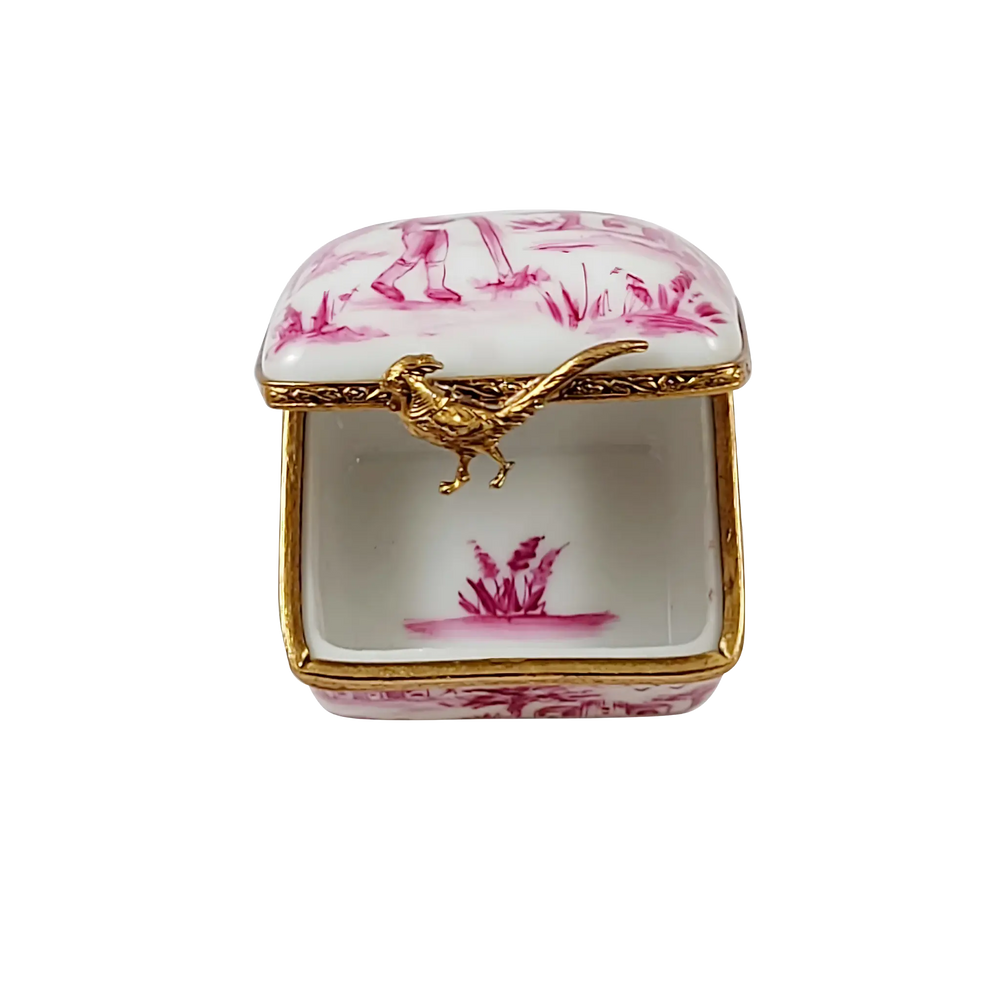 Pink Toile Limoges Box by Rochard Limoges, view 2
