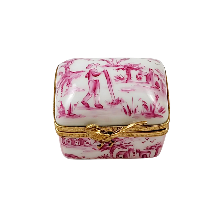 Pink Toile Limoges Box by Rochard Limoges