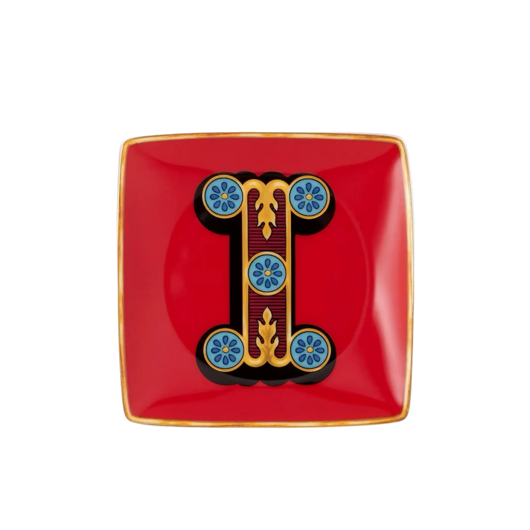 Versace Alphabet Porcelain Plate - Letter I monogram decorative dish by Rosenthal