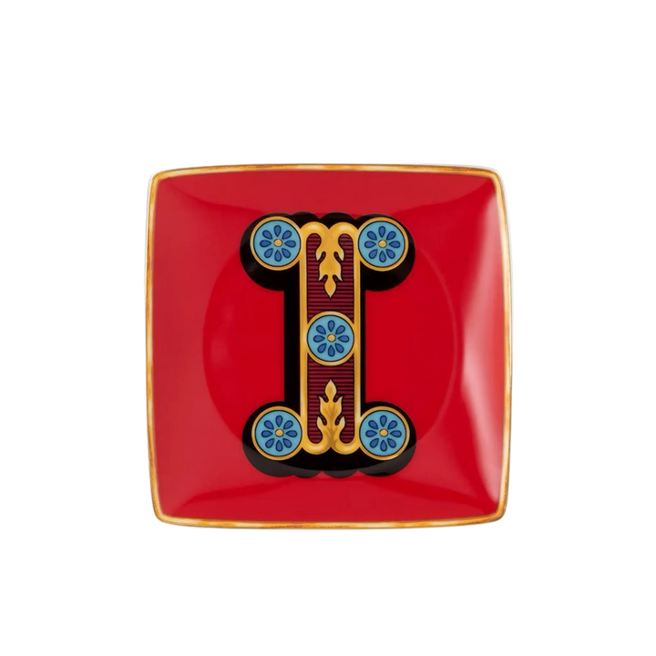 Versace Alphabet Porcelain Plate - Letter I monogram decorative dish by Rosenthal
