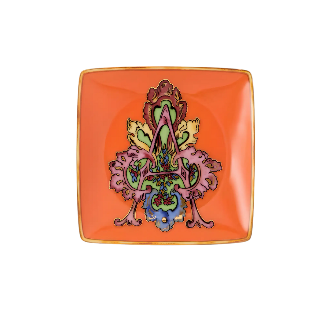 Versace Alphabet Porcelain Plate - Letter A monogram decorative dish by Rosenthal