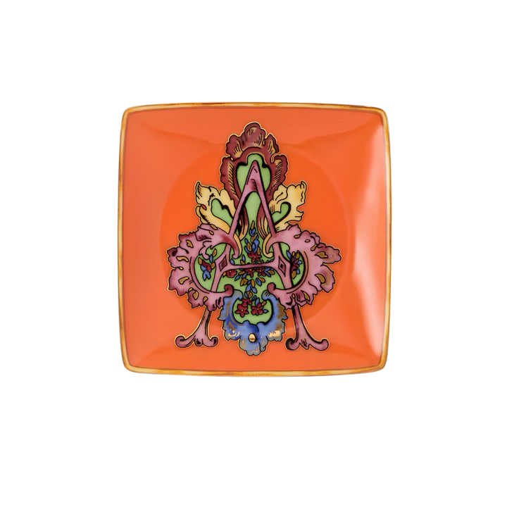 Versace Alphabet Porcelain Plate - Letter A monogram decorative dish by Rosenthal